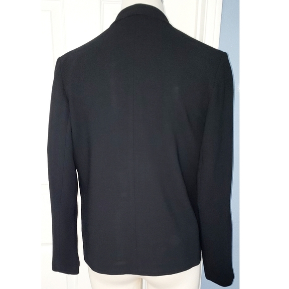 Eileen Fisher Petite Black Open Front Wool Blazer Minimalistic Quiet Luxury PP - Picture 5 of 10